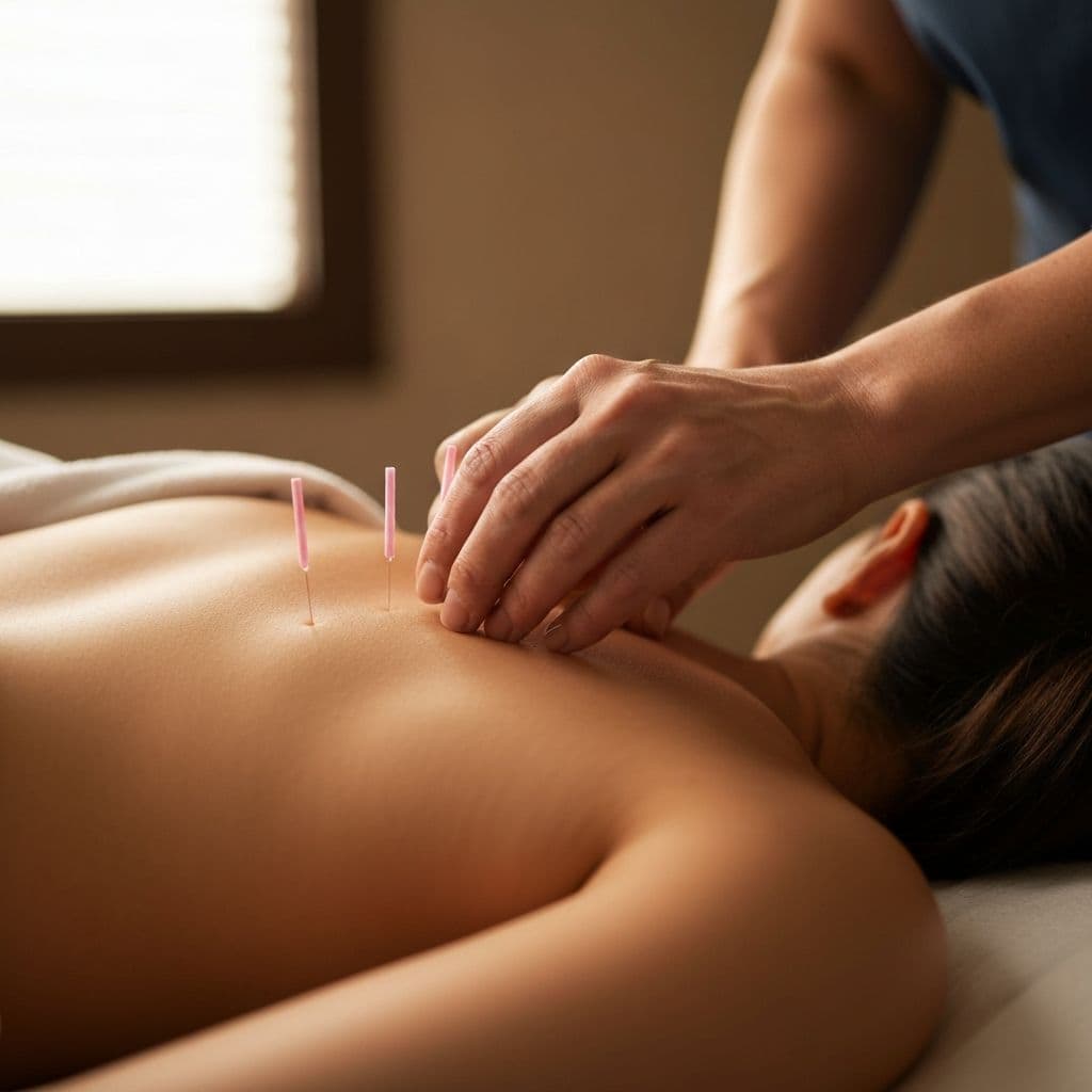 Acupuncture treatment in progress